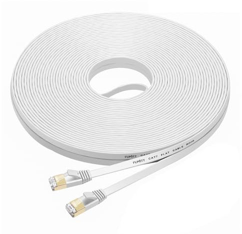 Fumitt Cat7 Ethernet Kabel 25m,Flaches RJ45 High Speed 10 Gigabit Lan Internet Netzwerk Kabel für Xbox,PS4,Modem,Router,Switch,PC,TV Box