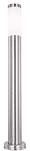 etc-shop LED Außenstehlampe Gartenlampe aus Edelstahl Garten Vorgarten Standleuchte silber Wegelampe Außen Stehleuchte, Edelstahl silber, 1x E27, IP44, 7,6 x 80 cm