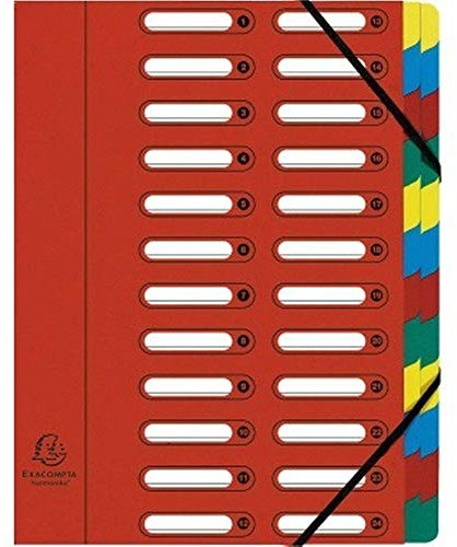 Exacompta Ordnungsmappe Harmonika 55245E DIN A4 24Fächer rot