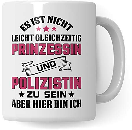 Pagma Druck Tasse Polizistin - Polizei Beruf Geschenk Polizeibeamtin Kaffeetasse Ausbildung Polizist Frau Geschenkidee
