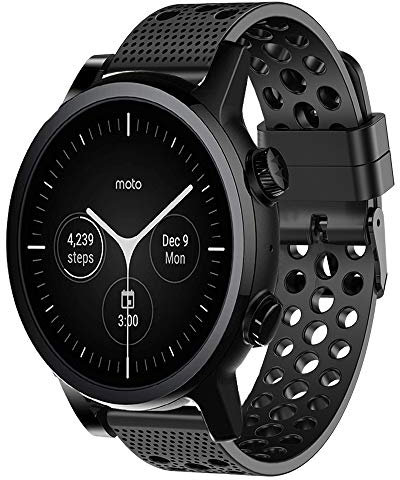 LvBu Armband Kompatibel Für Moto 360 3.gen, Sport Silikon Classic Ersatz Uhrenarmband Für Motorola Moto 360 3. Generation Smartwatch (schwarz)