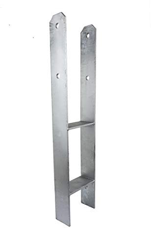 GeZu Impex® H-Anker 91 x 600 mm Pfostenträger Pfostenanker Stützenfuß H-Form Pfostenschuh