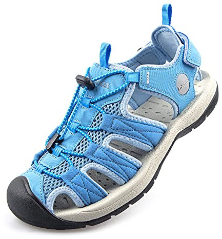 Knixmax Trekkingsandalen Damen Wandersandalen Geschlossene Sandalen Sommer Wanderschuhe Sommerschuhe für Sport- & Outdoorsandalen Blau Gr.37 EU