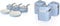 Swan Retro Induction Pan Set, Non Stick Ceramic Coating, Easy to Clean, Blue, 5 Piece, 16/18/20 cm Saucepans, 20/28 cm Frying Pans & Retro Kitchen Storage Canisters, Iron, Blue, Set of 3
