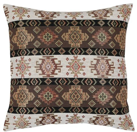 pillowerus Khaki-Überwurf-Kissenbezüge, dunkelgrün und cremefarben, Kelim, dekorative Boho-Kissen, Hippie-Raumdekoration für Couch, Bohemian-Stil, für Fenstersitz, ethnische Kissenbezüge,