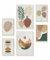 Heimlich® Premium Poster Set mit Bilderrahmen Aluminium Gold | 2 x DIN A3 & 4 x DIN A4 - ca. 30x42 & 21x30 | Stilvolle Poster Collagen mit passenden Bilder als Wanddeko » Monstera Palmen Abstrakt «