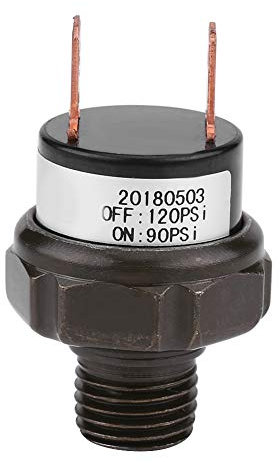 Yctze pour pressostat compresseur pour presostat compresseur Interrupteur de Pression de Voiture en Métal Plastique Noir 12V Interrupteur de Compresseur D'air Automatique de