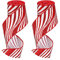 2 Rollen 2,5 Zoll x 6 Yards Rot und Weiß Weihnachtsband mit Drahtkanten DIY Basteln Band für Weihnachtsbaum Dekorationen Kranz Schleifen Verpackung Zubehör (Weiß und Rot Streifen)