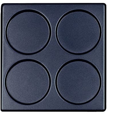 LUTEO Raclette Crepes Platte Ersatz Eckig - Zubehör für Raclette Grill Fondue Kombi MRG1013 - Crepeplatte für 4 kleine Pancake Antihaftbeschichtet 19,5 x 18,8 cm - Racletteplatte Schwarz