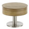 Robas Lund Couchtisch Rund Eiche furniert mit Lift, Wohnzimmertisch höhenvertellbar, BxHxT 60x47x60 cm