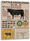 PAIION Metall-Blechschild mit Rinder-Wissen, Rasseninformationen, Poster, Tierbauernhof, Anatomie, Club, Schule, pädagogische Wanddekoration, 40,6 x 30,5 cm