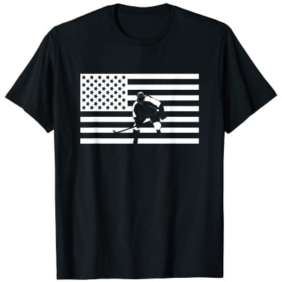 Hockey Bekleidung mit amerikanischer Flagge T-Shirt