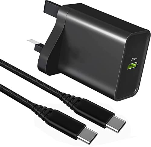25W Super Fast Charger Plug with Cable for Samsung Galaxy A55 A53 A54 A23 A34 5G A15 A16 A05S A33 M23 M33 A13 A51 A14,S22 S21 Plus FE,Google Pixel 9 8 Pro 8A 7A 7 6 5A,PD 3.0 USB C Charging Adapter