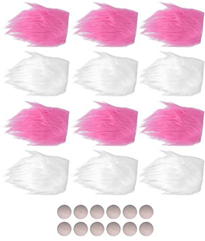 Hztyyier 12 Pièces Barbe de GNOME de Noël Rose Blanc avec 12 Boules en Bois Boules en Bois pour Nez de GNOME Sewing Embroidery Other Sewing Embroidery Supplies