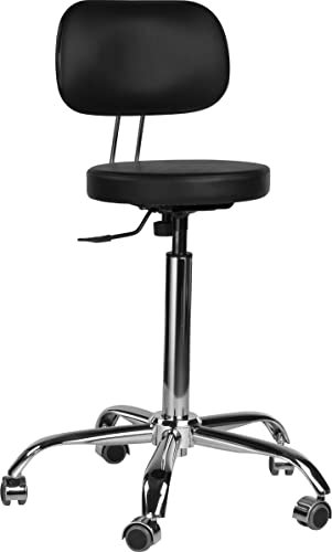 Ayala Rollhocker HO drehbar höhenverstellbar, Gasfeder hoch, Chrom, Salon