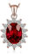 JewelryPalace Oval 2.5ct Echt Garnet Prinzessin Diana Kate Middleton Kette Anhänger, Schmuck Set Rot, Halsketten Damen Silber 925 Collier Edelstein Mädchen, Ketten für Frauen Geschenk Rosegold 45 Cm