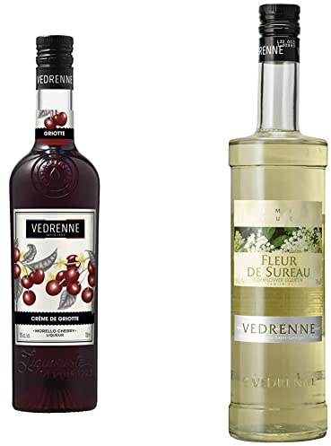 CRÈME DE GRIOTTE VEDRENNE 15% - 70 cl & LIQUEUR DE FLEUR DE SUREAU VEDRENNE 20% - 70 cl
