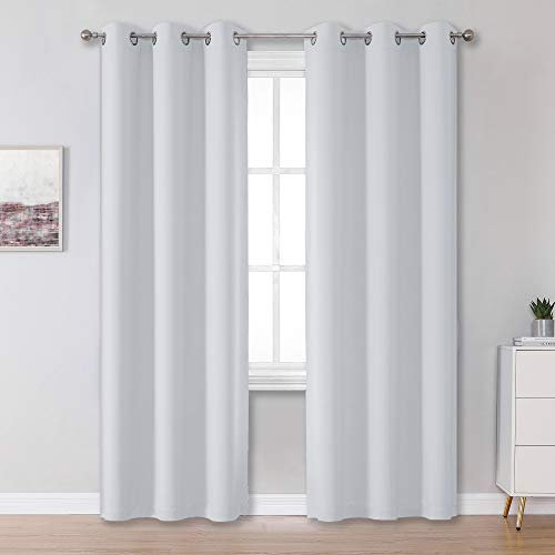 DUALIFE Vorhänge mit Ösen, für Schlafzimmer, Schranktür, 203 cm lang, lichtblockierend, Privatsphäre, geräuschreduzierende Vorhänge für Hausarbeit, 86 x 80 cm, 2 Stück