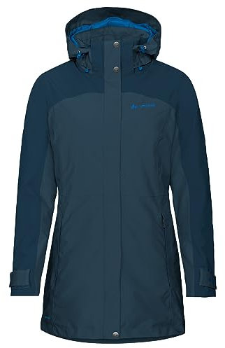 VAUDE Skomer II Winterparka Damen – Winterjacke Damen wasserdicht, winddicht & atmungsaktiv, wattierte Outdoorjacke Damen mit PrimaLoft Isolierung & Eco Finish – in Blau, Größe: 42
