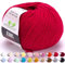 MeriWoolArt® Rot Baumwollgarn zum Stricken und Häkeln, Textilgarn, Stoffgarn, Baby Wollgarn für Handarbeiten, Babykleidung, Amigurumi, Babydecke, Pullover, Mützen und Accessoires