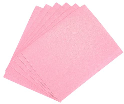 sourcing map Fogli in schiuma EVA glitter rosa chiaro, 27 x 21 cm, spessore 2 mm, 10 pezzi