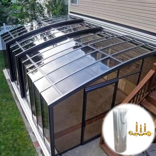 Placa/Panel de Policarbonato Planchas Transparentes Tejados,Láminas de Repuesto a Prueba de Golpes,Resistentes a los Rayos UV,para Invernaderos y Jardines,con Tornillos,Personalizable (0.5*2m)