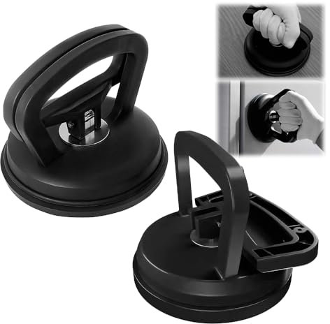 BAUSATZ Suction Cups for Glass Suction Cups to Lift Glass Suckers Lifters Suction Cups for Glass Window Dent Puller Kit Vacuum Suction Cup Material Lift Tile 100kg Load Capacity 11.8cm 2 Packs Black
