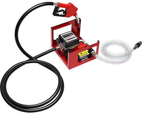 Bomba de gasóleo de 230 V, bomba de transferencia diésel, 3600 rpm, velocidad ajustable, pequeña y portátil, con mango y boquilla, manguera de salida de goma, se puede utilizar para coche, granja,