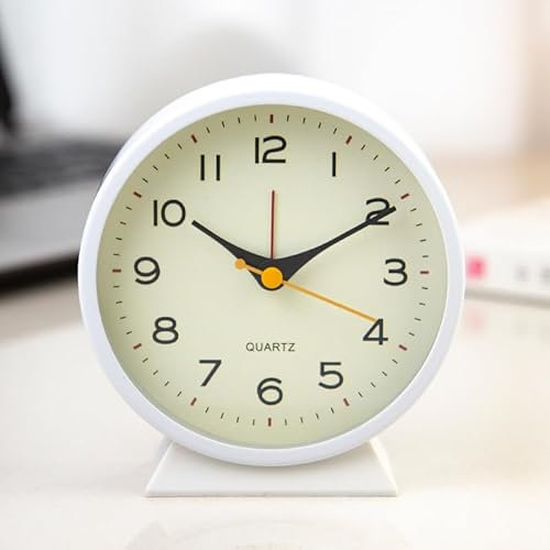 HENGBIRD Lichtwecker, Analog Wecker Kinder Klein Wecker Analog Ohne Ticken mit Nachtlicht, Wecker Ohne Strahlung, Wecker mit Schlummerfunktion für Wohnzimmer, Schlafzimmer, Nachttisch