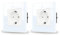 JIMEIDA Lot de 2 prises Schuko encastrées en verre blanc, prise murale avec contact protecteur, 16 A, 250 V, 86 mm x 86 mm