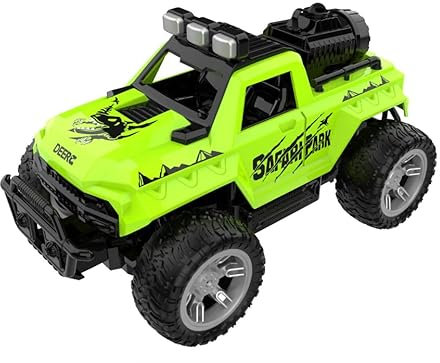 DEERC 1:18 RC Auto mit Nebeleffekt & bunten LED-Lichtern, RC Truck mit 2 Akkus, 2,4 GHz Monster Truck für Jungen, Geländegängiges Offroad-Rennfahrzeug, Lernspielzeug & Geschenk für Jungen und Mädchen
