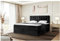 MEBLINI Boxspringbett mit Bettkasten - Gepolstert Doppelbett mit Matratze und Topper - Polsterbett mit Stauraum - Bett mit Kopfteil - Stauraumbett - Lukas - 200x200 - H3/Schwarz Samt
