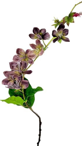 WY8 Branche de fleurs de jasmin artificielles pour la maison, le jardin, la décoration de mariage, les arrangements de table, le salon et le bureau (violet, 1 pièce)