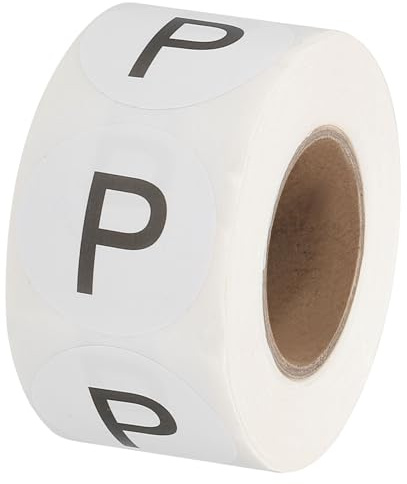 PATIKIL Buchstabe P Inventar Etiketten, 1 Zoll Großbuchstaben Aufkleber Selbstklebende Runde Kreis Codierungspunkte Etiketten (1 Rolle/Insgesamt 500 Stück) für Büro, Lagerung