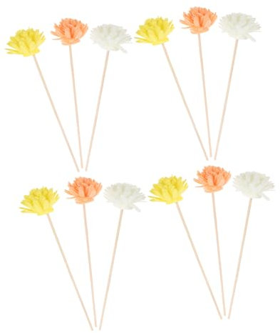 KOMBIUDA 12 Stück Duftstäbchen Mit Blüten Nachfüllstäbchen Aus Getrockneten Blütenpapier Flammenlose Aromatherapie Diffusor Sticks Für Zuhause Büro Und Reise