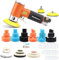 NuoDunco Mini poliermaschine, Druckluft Polierer, 25mm 50mm 75mm Exzenter schleifer Winkelschleifer mit 27tlg Polierschwamm Polierpad Polierfell Polierset Polierteller Kit von Auto, Möbeln,Metall