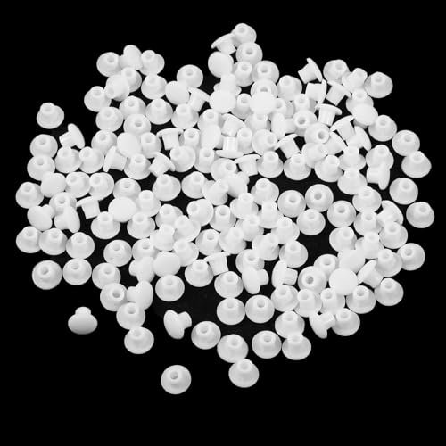 Yuanzhu 300 Stück Abdeckkappe für Bohrlöcher, 5mm Abdeckkappe Weiß für Schrauben Kunststoff Blindkappe Möbel Lochabdeckung Schrank Abdeckstopfen