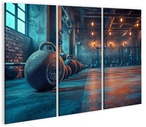 islandburner Bild auf Leinwand Gym Fitness Studio dynamische Szene in einem CrossFit Studio Bilder Wandbilder Poster