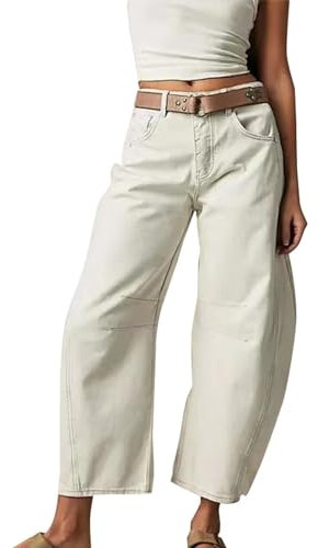 Jeanshose Damen Mom Fit Boyfriend Stil Denim Loose Freizeithose Stilvolle Jeansoptik Slim Fit Trachtenjeans Große Größen Schlagjeans