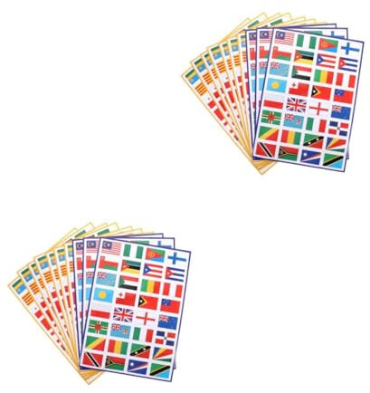 Toyvian 20sheets Football Cup Stickers Countries Sticker World Flags for Wall Safe Decals