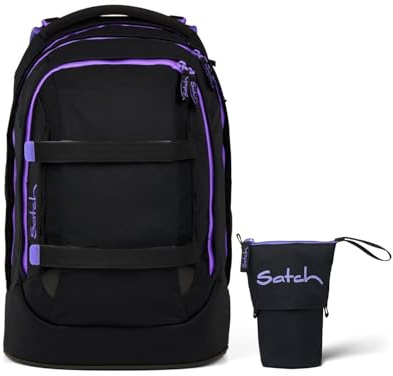Satch Pack Schulrucksack Set 2tlg. inkl. Pencil Slider (Purple Phantom)