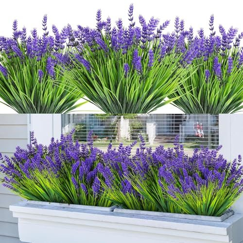 12 Pezzi Bouquet Lavandas Artificiale Lavanda Artificiale Bouquet Lavanda In Plastica Piante Realistiche in vaso Finto Piante Decorative per Esterni Bouquet Fiori Finti per Casa Ufficio Soggiorno