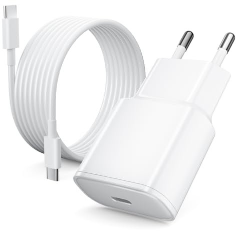 25W Cargador para iPhone 16 15/16 Pro/16 Pro Max/16 Plus/15 Pro/15Pro Max/15 P, PD 3.0 USB C Power Adapter Cable de Carga Rápida para iPad Pro/Air 2024/10ª Generación, Cargador Rápido con Cable de 2m