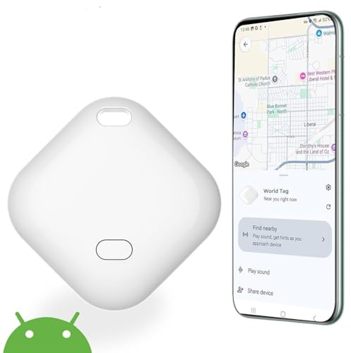 Tag Traceur Android, 1 Pièce tag Localisateur D’Objets avec l'application Google Find Hub Device (Android Uniquement) Smarttag Étanche IP67 pour clés, Bagages, Sacs & Enfant