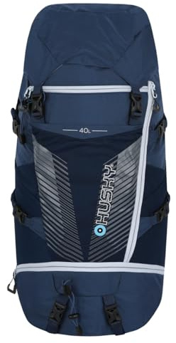 Husky Capture Expeditionsrucksack Regenhülle Wanderrucksack Dunkelblau 40 L | Organizer, Regenhülle, wasserabweisend, ergonomischer Rücken, für Wandern, Trekking, Outdoor, Reisen und Tagestouren.