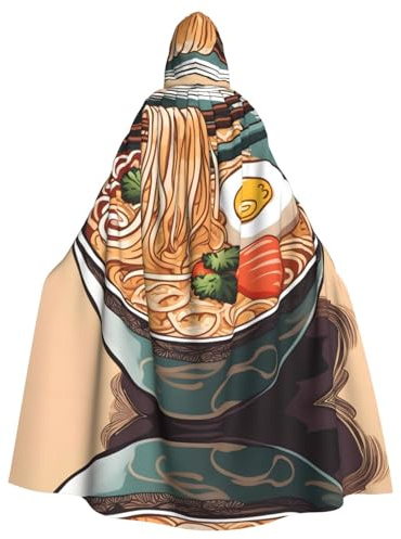 WHJSHOP Delicious Sweet Ramen Picture Halloween Adult Hooded Cape Men And Women'S Clothing Mantle Role-Playing
