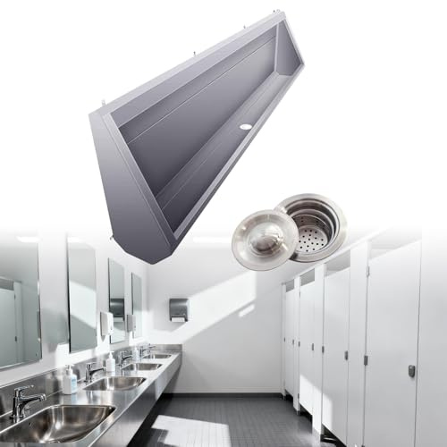 Großes, wandmontiertes Urinal für Männer, Edelstahl 304, platzsparende, verlängerte Toilette für Schulen, öffentliche Einrichtungen und Krankenhäuser(150x30x65cm)
