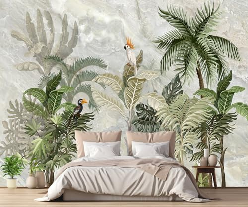 MIWEI Wallpaper Papier Peint Panoramique Jungle Tropicales | Papier Peint Intissé 3D Tapisserie Murales Chambre Salon -ADD05-310cmX250cm