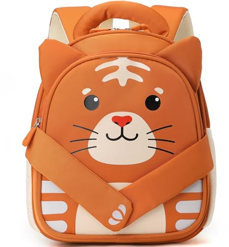 SUNYBLIS Kindergartenrucksack Jungen mit Brustgurt für Kita 2-6 Jahre Tiger | 11L, 3D Tier Kleinkind Rucksack für Kita und Vorschule, für Mädchen und Jungen, Leichtgewichtig, Geschenk zum Kita-Start