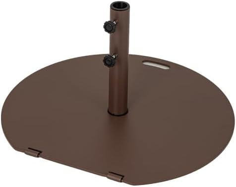 GOPLUS Pied de Parasol 23KG, Support de Parasol en Métal pour mât de Ø 38/48mm, avec 2 Roues, 2 Boutons de Serrage, Poignée de Transport, pour Piscine, Balcon